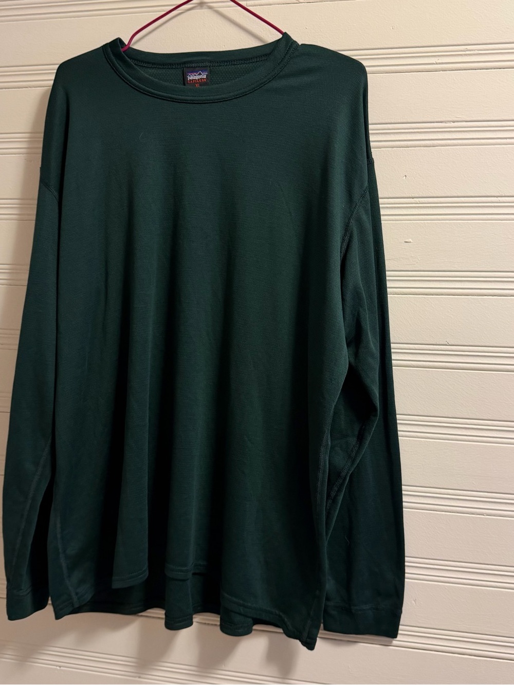 Patagonia Capilene Made USA Base Layer Shirt XL Forest Green Gorpcore Hiking